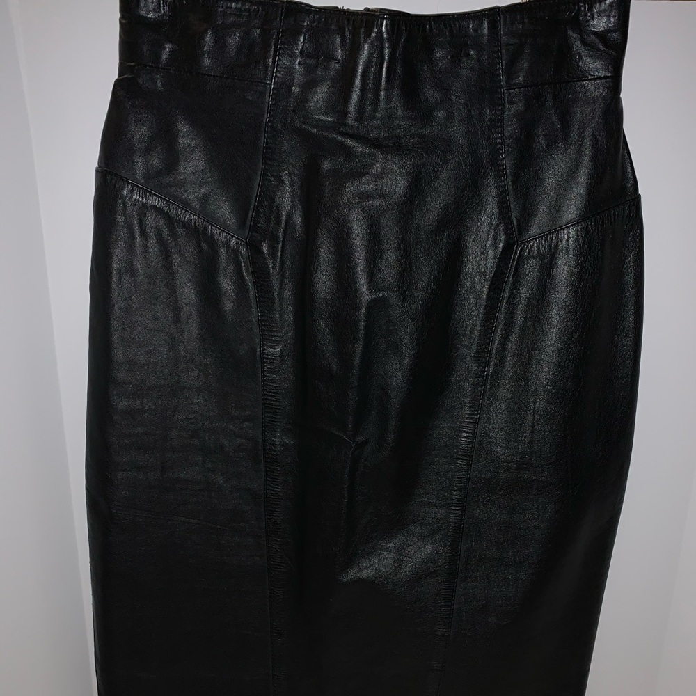 Leather pencil skirt